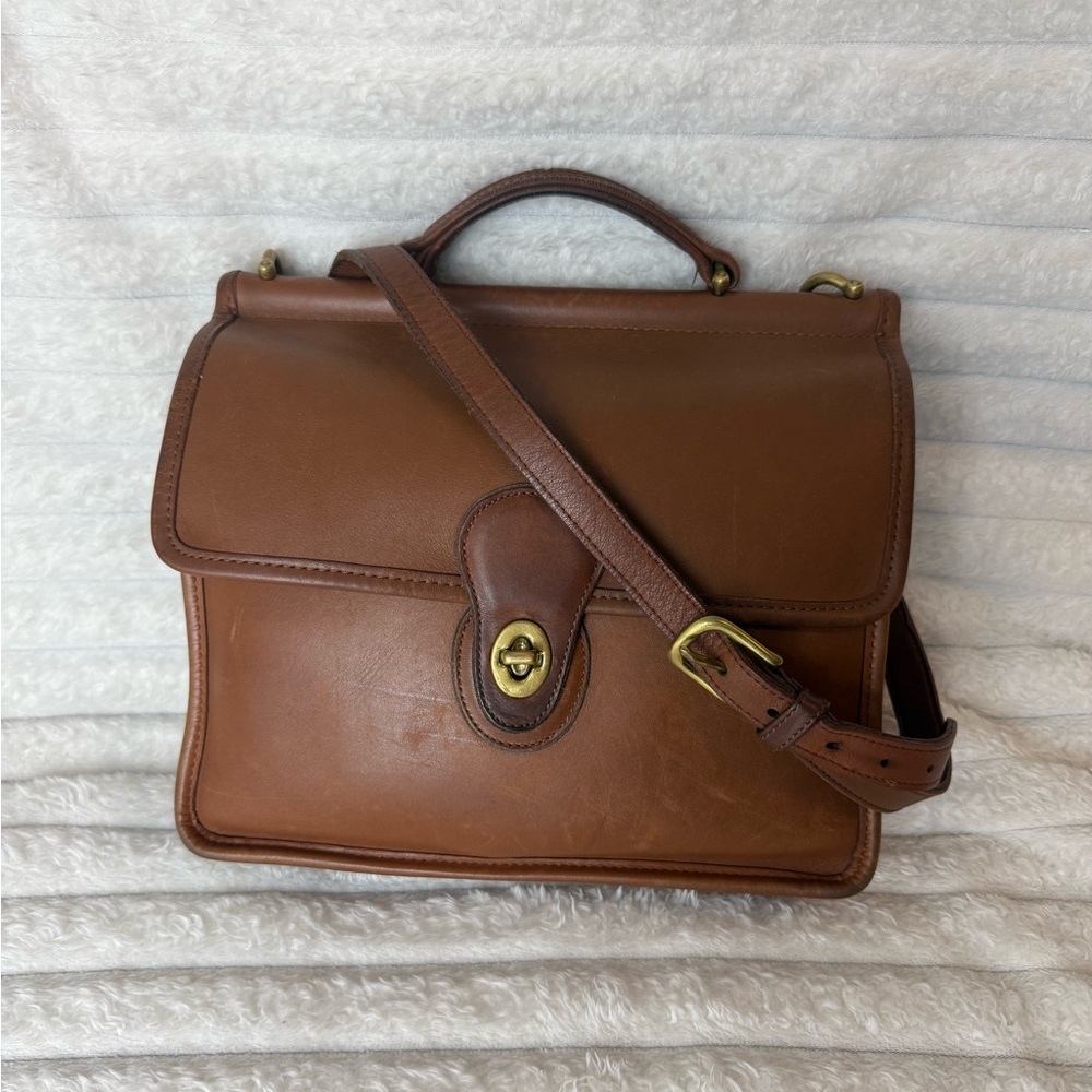 Coach Willis 9927 Leather Messenger Bag British Tan